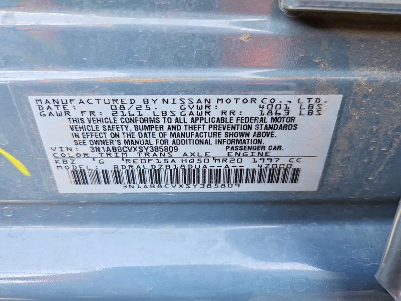2025 Nissan Sentra მანქანა იყიდება აუქციონზე, vin: 3N1AB8CVXSY385809, აუქციონის ნომერი: 63833716