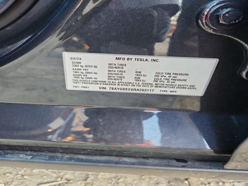65385356 :رقم المزاد ، 7SAYGDEE6RA263117 vin ، 2024 Tesla Model Y مزاد بيع