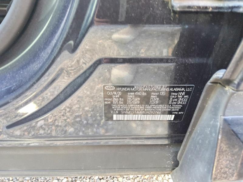 Продаж на аукціоні авто 2020 Hyundai Santa Fe, vin: 5NMS53AA8LH292746, номер лоту: 65003766