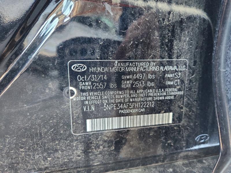 2015 Hyundai Sonata მანქანა იყიდება აუქციონზე, vin: 5NPE34AF5FH122212, აუქციონის ნომერი: 64569936