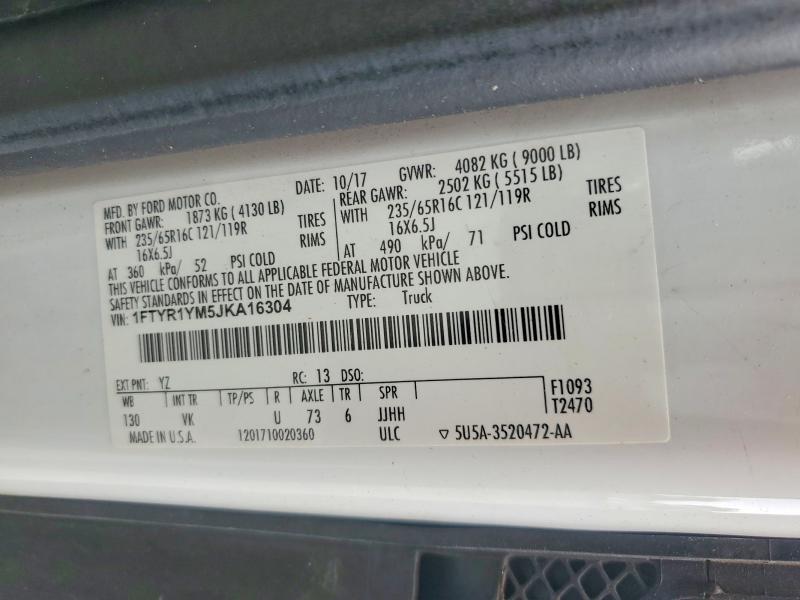 Продажа на аукционе авто 2018 Ford Transit, vin: 1FTYR1YM5JKA16304, номер лота: 65376376