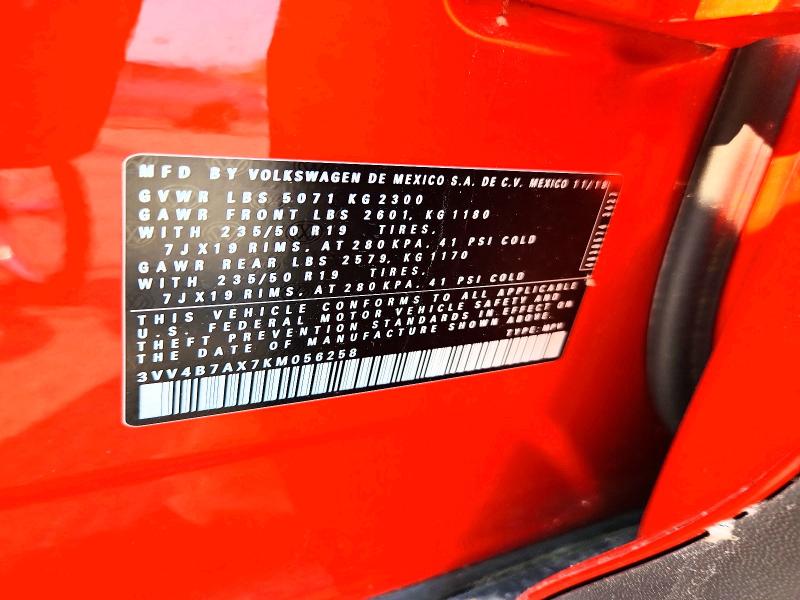 Продажа на аукционе авто 2019 Volkswagen Tiguan, vin: 3VV4B7AX7KM056258, номер лота: 65095096