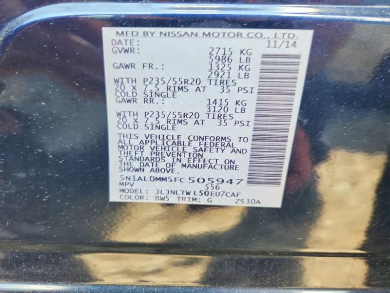 Продаж на аукціоні авто 2015 Infiniti Qx60, vin: 5N1AL0MM5FC505947, номер лоту: 63354706