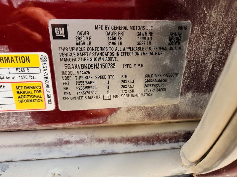 Aukcja sprzedaży 2017 Buick Enclave, vin: 5GAKVBKD9HJ150783, numer aukcji: 66037366