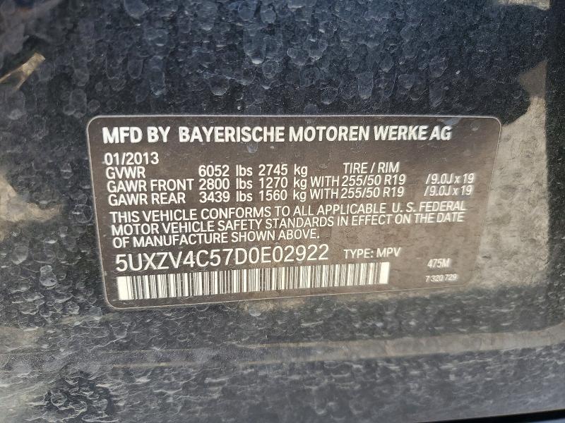 Aukcja sprzedaży 2013 Bmw X5, vin: 5UXZV4C57D0E02922, numer aukcji: 65239006