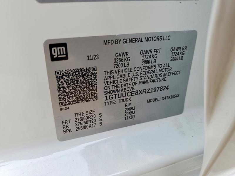 67008336 :رقم المزاد ، 1GTUUCE8XRZ197824 vin ، 2024 Gmc Sierra مزاد بيع