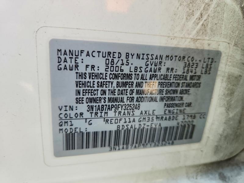 Aukcja sprzedaży 2015 Nissan Sentra, vin: 3N1AB7AP9FY325248, numer aukcji: 64821936