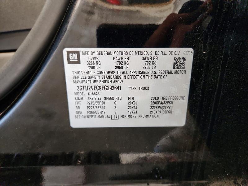Продаж на аукціоні авто 2015 Gmc Sierra, vin: 3GTU2VEC9FG293641, номер лоту: 64049366