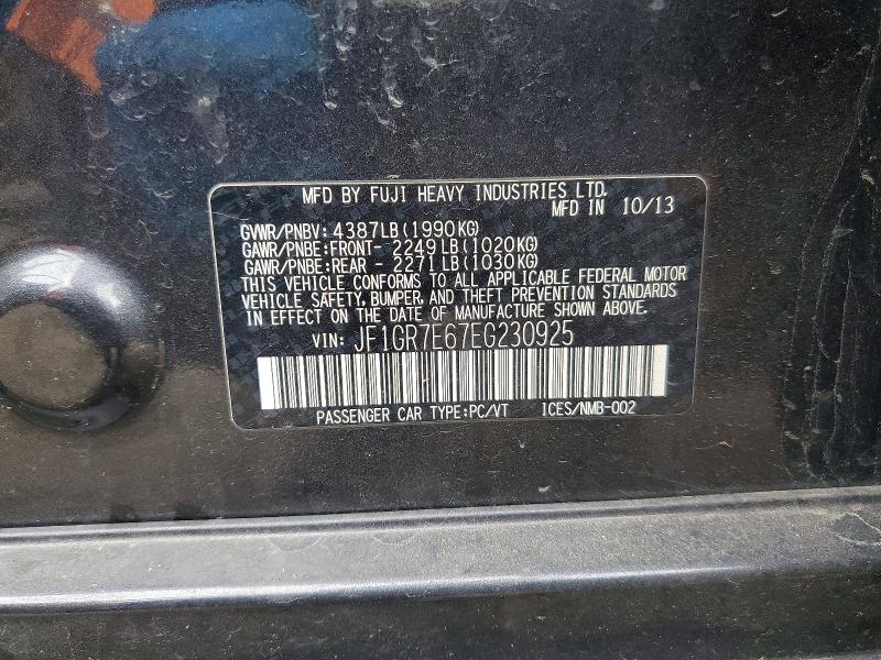 Продажа на аукционе авто 2014 Subaru Impreza, vin: JF1GR7E67EG230925, номер лота: 63192026