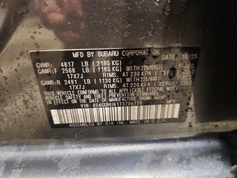2026 Subaru Crosstrek მანქანა იყიდება აუქციონზე, vin: 4S4GUHU61T3706778, აუქციონის ნომერი: 66427636