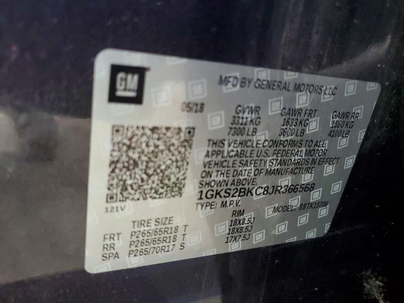 Продаж на аукціоні авто 2018 Gmc Yukon, vin: 1GKS2BKC8JR366568, номер лоту: 65646986