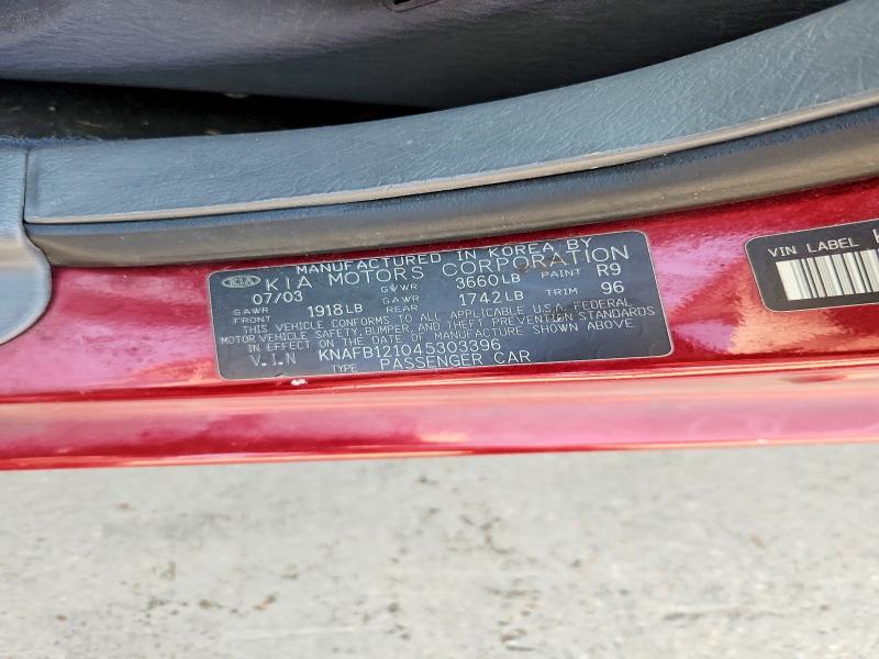 Aukcja sprzedaży 2004 Kia Spectra, vin: KNAFB121045303396, numer aukcji: 63368996