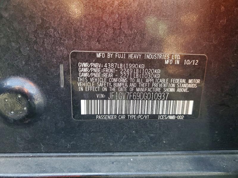 Продажа на аукционе авто 2013 Subaru Impreza, vin: JF1GV7F69DG010937, номер лота: 65605546