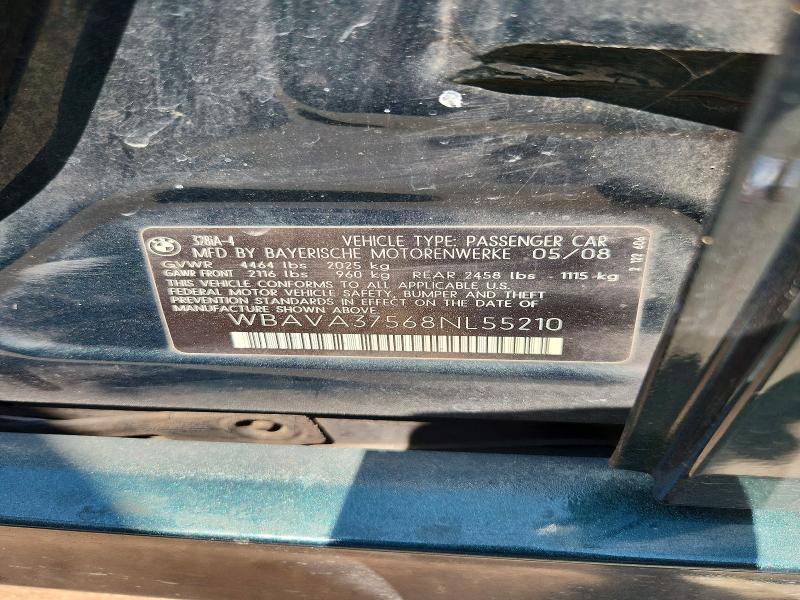 Aukcja sprzedaży 2008 Bmw 328, vin: WBAVA37568NL55210, numer aukcji: 63323676