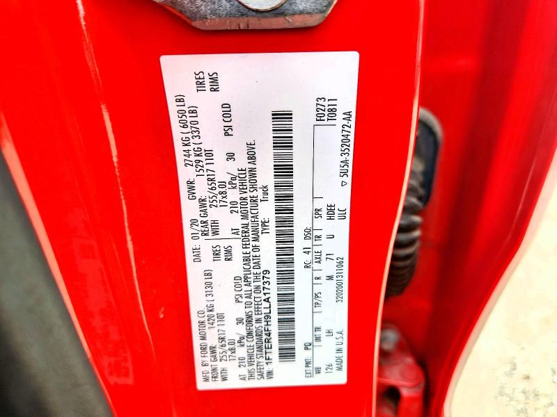 Продаж на аукціоні авто 2020 Ford Ranger, vin: 1FTER4FH9LLA17379, номер лоту: 66600026
