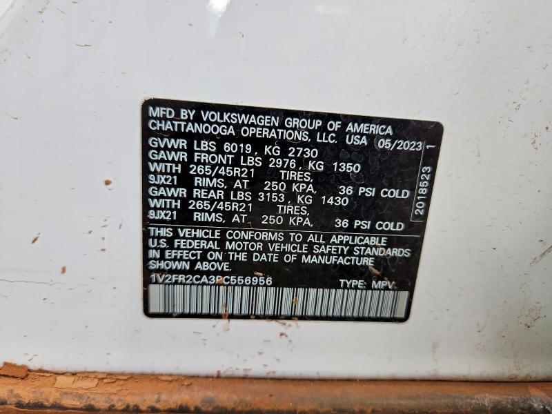 2023 Volkswagen Atlas მანქანა იყიდება აუქციონზე, vin: 1V2FR2CA3PC556956, აუქციონის ნომერი: 63775416