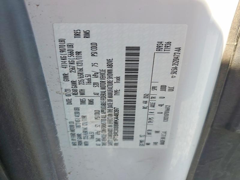 Aukcja sprzedaży 2021 Ford Transit, vin: 1FTBR3X88MKA48397, numer aukcji: 62918586