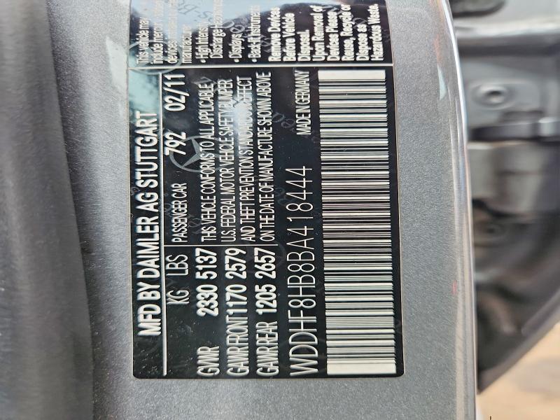 Aukcja sprzedaży 2011 Mercedes-benz E, vin: WDDHF8HB8BA418444, numer aukcji: 66786156
