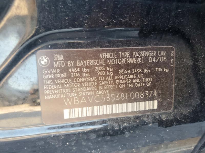 Aukcja sprzedaży 2008 Bmw 328, vin: WBAVC53538F008374, numer aukcji: 64488946