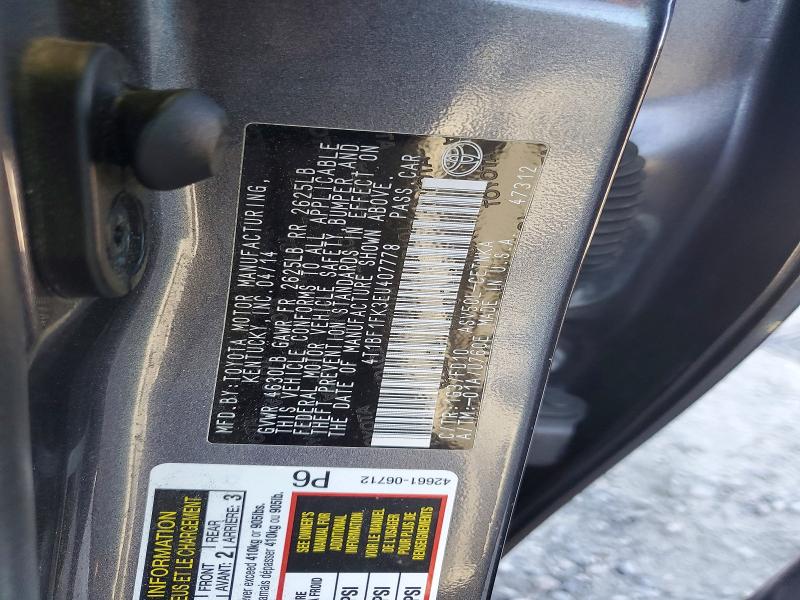 Aukcja sprzedaży 2014 Toyota Camry, vin: 4T1BF1FK3EU407778, numer aukcji: 63155226