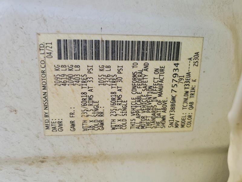 Продаж на аукціоні авто 2021 Nissan Rogue, vin: 5N1AT3BB6MC757934, номер лоту: 66414416