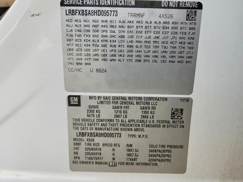 65612826 :رقم المزاد ، LRBFXBSA8HD095773 vin ، 2017 Buick Envision مزاد بيع