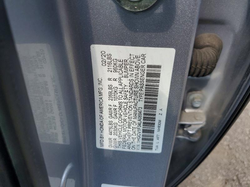 Aukcja sprzedaży 2020 Honda Accord, vin: 1HGCV1F34LA069473, numer aukcji: 64453486