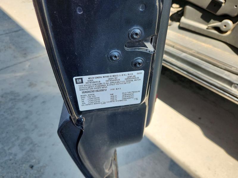 63860676 :رقم المزاد ، 3GNGK23G13G309612 vin ، 2003 Chevrolet Avalanche مزاد بيع