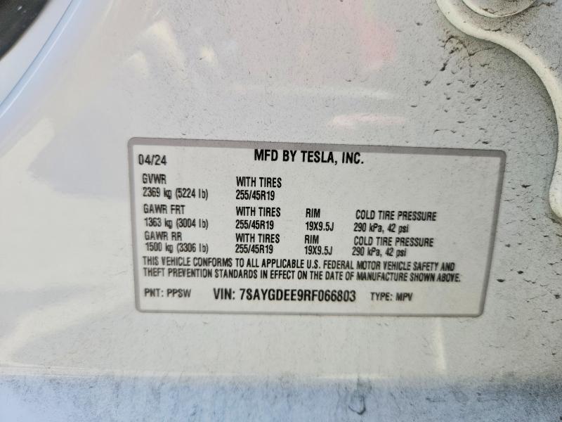 Aukcja sprzedaży 2024 Tesla Model Y, vin: 7SAYGDEE9RF066803, numer aukcji: 62749166
