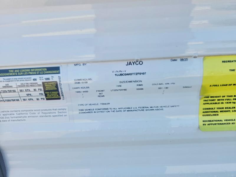 2026 Jay Trailers მანქანა იყიდება აუქციონზე, vin: 1UJBC0AK0T7ZF0107, აუქციონის ნომერი: 65716776
