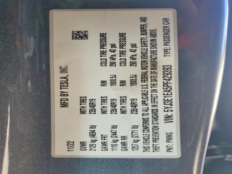 Aukcja sprzedaży 2023 Tesla Model 3, vin: 5YJ3E1EA5PF429393, numer aukcji: 65037636