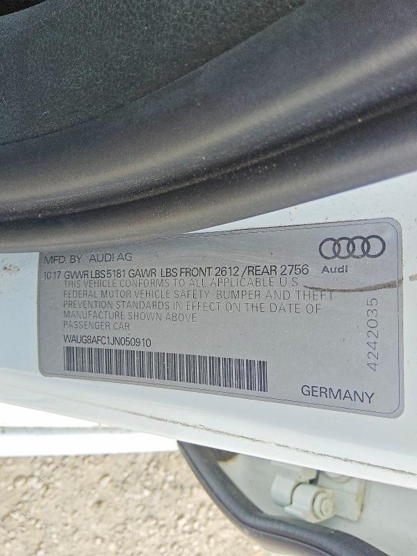 Продаж на аукціоні авто 2018 Audi A6, vin: WAUG8AFC1JN050910, номер лоту: 65394456