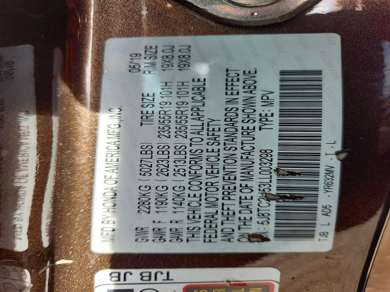 66787376 :رقم المزاد ، 5J8TC2H53LL003298 vin ، 2020 Acura Rdx مزاد بيع