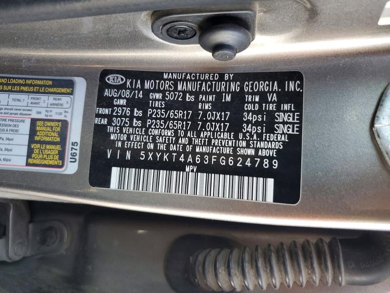 Aukcja sprzedaży 2015 Kia Sorento, vin: 5XYKT4A63FG624789, numer aukcji: 66314476