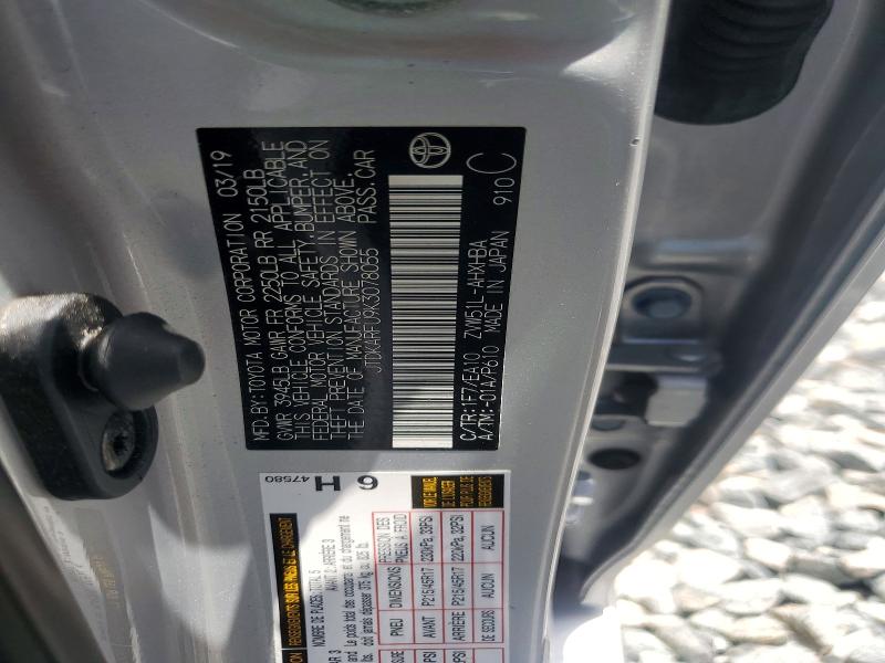 2019 Toyota Prius მანქანა იყიდება აუქციონზე, vin: JTDKARFU9K3078055, აუქციონის ნომერი: 64213856