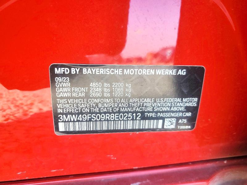 Продаж на аукціоні авто 2024 Bmw M340i, vin: 3MW49FS09R8E02512, номер лоту: 63403256