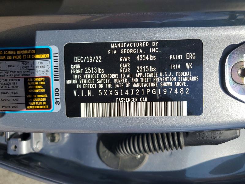 Aukcja sprzedaży 2023 Kia K5, vin: 5XXG14J21PG197482, numer aukcji: 64617476