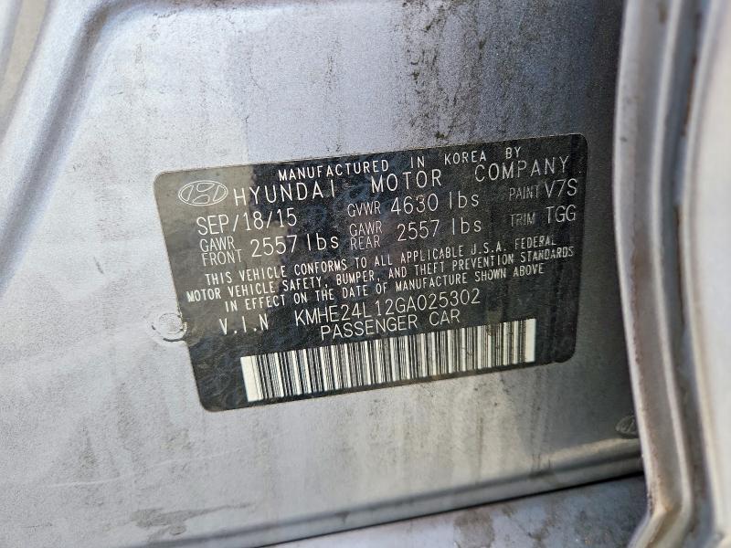 65034226 :رقم المزاد ، KMHE24L12GA025302 vin ، 2016 Hyundai Sonata Hybrid مزاد بيع