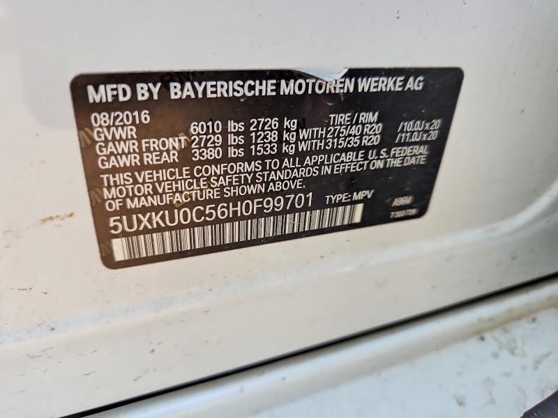 Aukcja sprzedaży 2017 Bmw X6, vin: 5UXKU0C56H0F99701, numer aukcji: 63940286