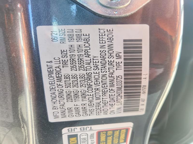 2021 Acura Rdx მანქანა იყიდება აუქციონზე, vin: 5J8TC2H33ML033725, აუქციონის ნომერი: 63221276