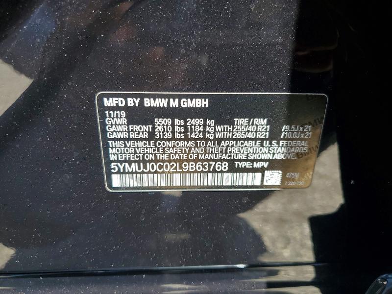 64501786 :رقم المزاد ، 5YMUJ0C02L9B63768 vin ، 2020 Bmw X4 مزاد بيع