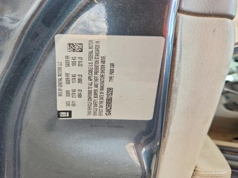 66254736 :رقم المزاد ، 1G4HC5EM5BU152298 vin ، 2011 Buick Lucerne مزاد بيع