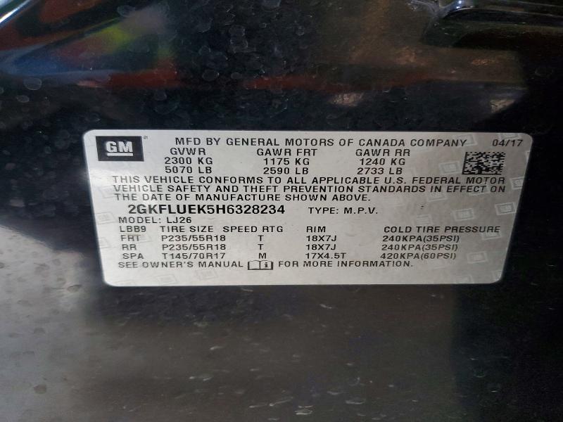 Продажа на аукционе авто 2017 Gmc Terrain, vin: 2GKFLUEK5H6328234, номер лота: 64955506