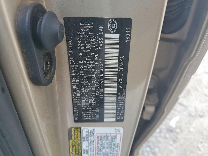 Aukcja sprzedaży 2005 Toyota Camry, vin: 4T1BE32K45U034917, numer aukcji: 65654326