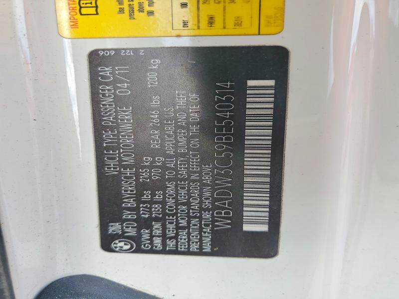 64257566 :رقم المزاد ، WBADW3C59BE540314 vin ، 2011 Bmw 328 مزاد بيع