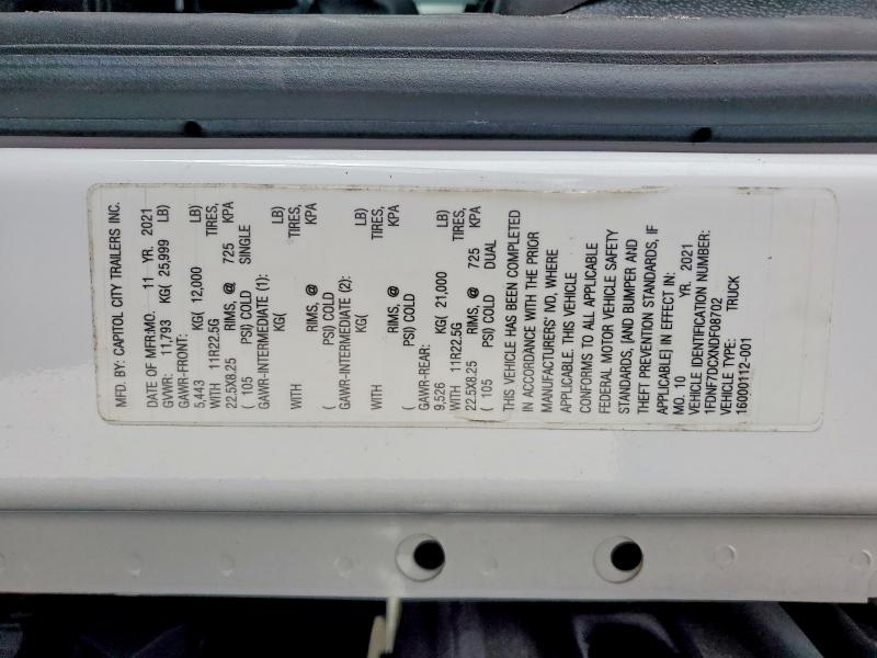 Aukcja sprzedaży 2022 Ford F750, vin: 1FDNF7DCXNDF08702, numer aukcji: 63025656