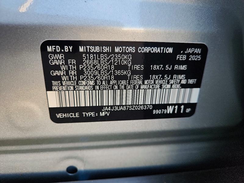 Продажа на аукционе авто 2025 Mitsubishi Outlander, vin: JA4J3UA87SZ026370, номер лота: 65015516