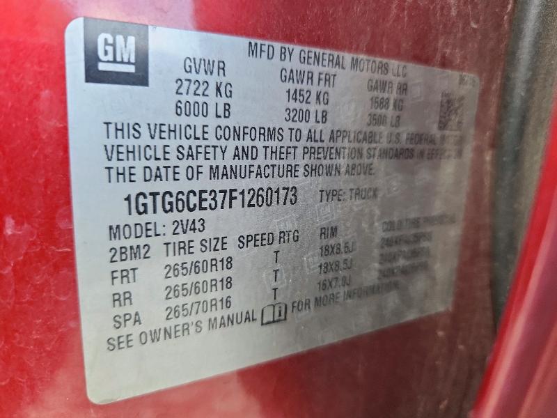 Aukcja sprzedaży 2015 Gmc Canyon, vin: 1GTG6CE37F1260173, numer aukcji: 65832076