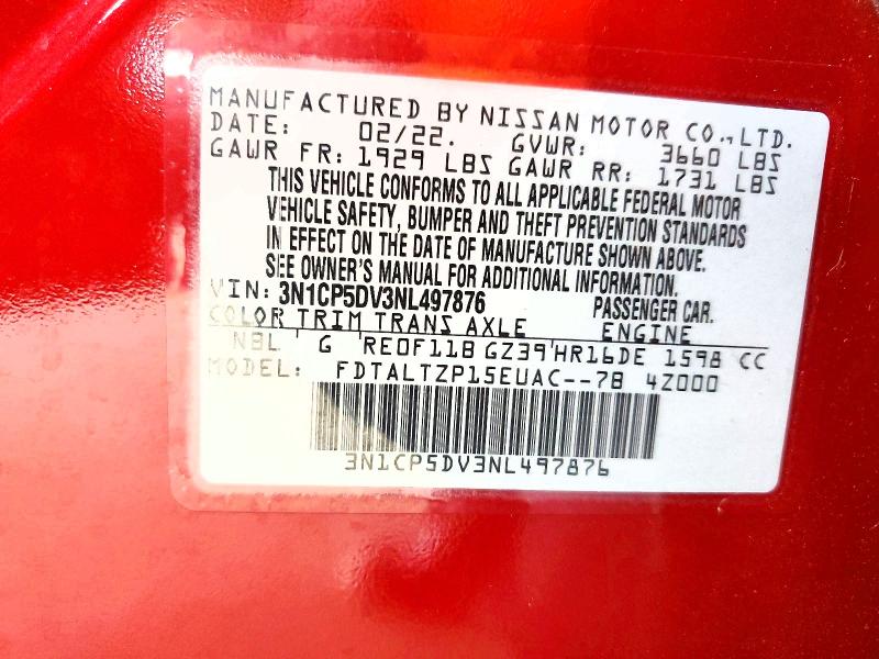 Продаж на аукціоні авто 2022 Nissan Kicks, vin: 3N1CP5DV3NL497876, номер лоту: 66300246