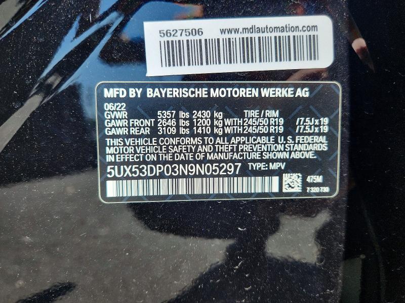 Продажа на аукционе авто 2022 Bmw X3, vin: 5UX53DP03N9N05297, номер лота: 64365546
